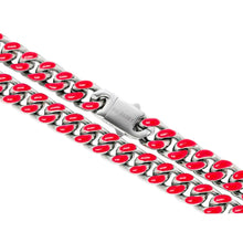 Load image into Gallery viewer, Big Daddy 13MM Enamel Red Steel Cuban Chain - Chain
