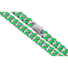 Load image into Gallery viewer, Big Daddy 13MM Enamel Green Steel Cuban Chain - Chain
