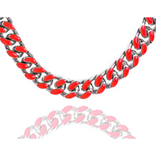 Load image into Gallery viewer, Big Daddy 13MM Enamel Red Steel Cuban Chain - Chain
