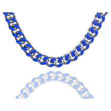 Load image into Gallery viewer, Big Daddy 9MM Enamel Blue Steel Cuban Chain - Chain

