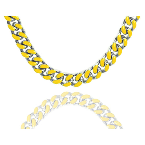 Big Daddy 9MM Enamel Yellow Steel Cuban Chain - Chain