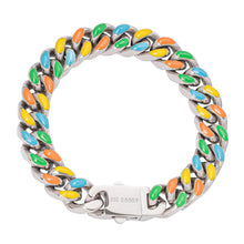 Load image into Gallery viewer, Big Daddy 13MM Multi-colour Enamel Steel Cuban Bracelet
