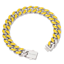 Load image into Gallery viewer, Big Daddy 13MM Enamel Yellow Steel Cuban Bracelet - Bracelet
