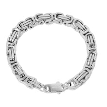Load image into Gallery viewer, Big Daddy 8MM Byzantine Link 18K Silver Bracelet - Bracelet
