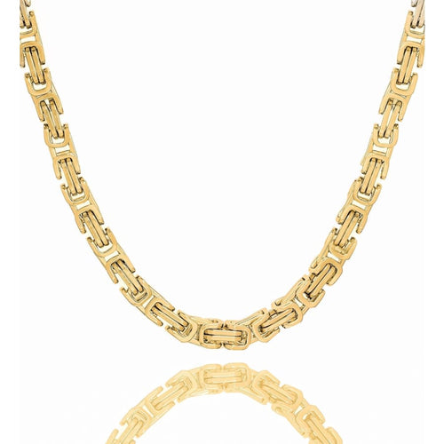 Big Daddy 8MM Byzantine Link 18K Gold Chain - Chain