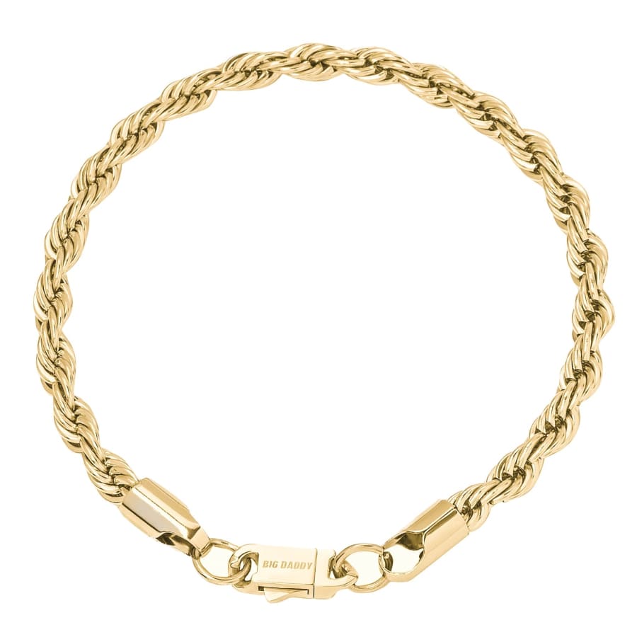 Big Daddy 6MM Gold Rope Bracelet - Bracelet