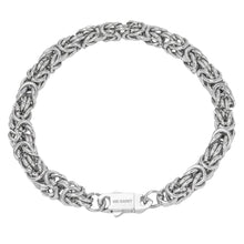 Load image into Gallery viewer, Big Daddy 8MM Byzantine Link Silver Steel Bracelet
