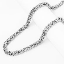 Load image into Gallery viewer, Big Daddy 8MM Byzantine Link Silver Steel Chain - Chain
