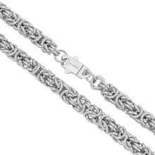 Load image into Gallery viewer, Big Daddy 8MM Byzantine Link Silver Steel Chain - Chain
