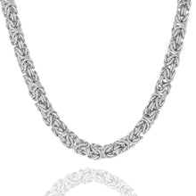 Load image into Gallery viewer, Big Daddy 8MM Byzantine Link Silver Steel Chain - Chain
