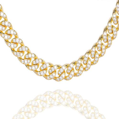 Big Daddy 12MM Bling Cuban Link Gold Chain - Chain