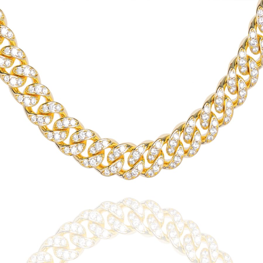 Big Daddy 12MM Bling Cuban Link Gold Chain - Chain