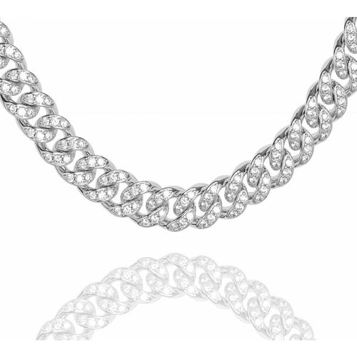 Big Daddy 12MM Bling Cuban Link Silver Chain - Chain