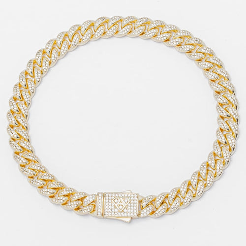 Big Daddy 8MM Cuban Link Gold Iced Out Bracelet - Bracelet