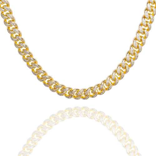 Big Daddy 8MM Cuban Link Gold Iced Out Chain - Chain