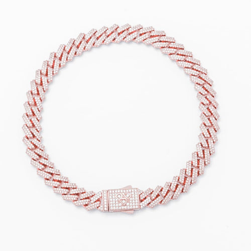 Big Daddy 8MM Cuban Link Rose Gold Iced Out Bracelet