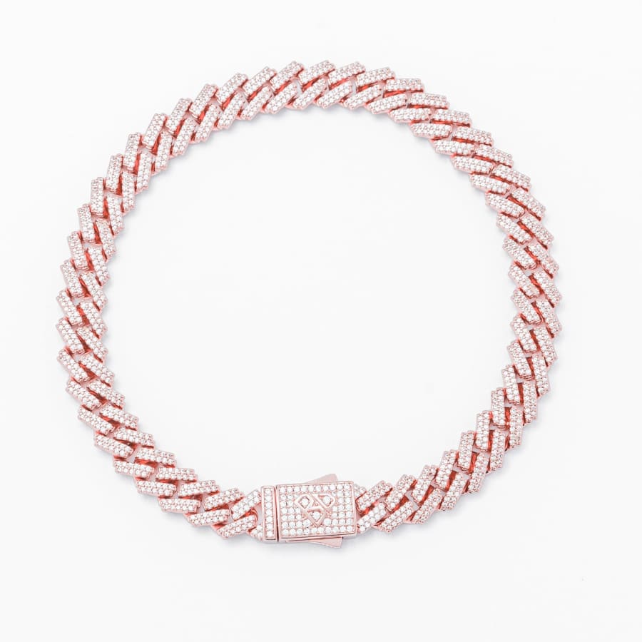 Big Daddy 8MM Cuban Link Rose Gold Iced Out Bracelet