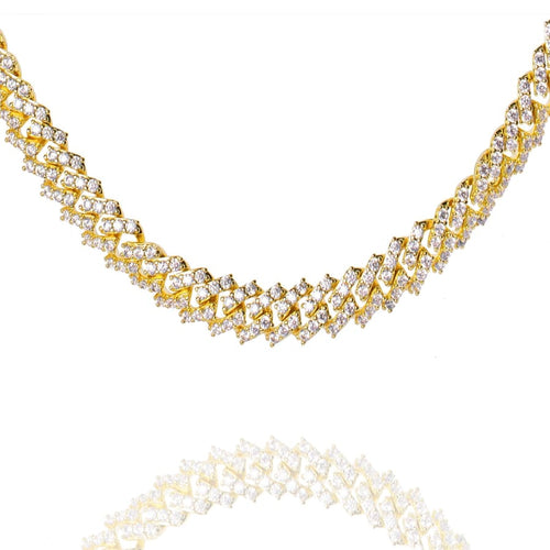 Big Daddy 9MM Diamond Prong Gold Cuban Link Chain - Chain