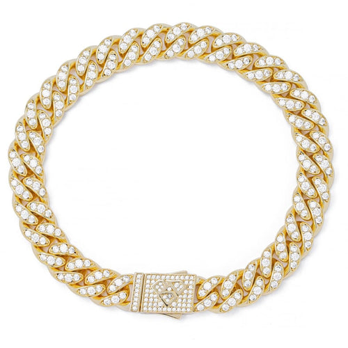 Big Daddy 10MM Iced Out Cuban Link Gold Bracelet - Bracelet