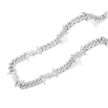 Load image into Gallery viewer, Big Daddy 10MM Spiked Horns Iced Out Silver Chain - Chain
