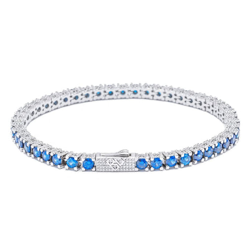Big Daddy 4MM Silver Blue Tennis Bracelet - Bracelet