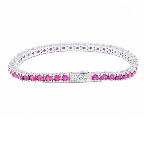 Big Daddy 4MM Silver Ruby Tennis Bracelet - Bracelet