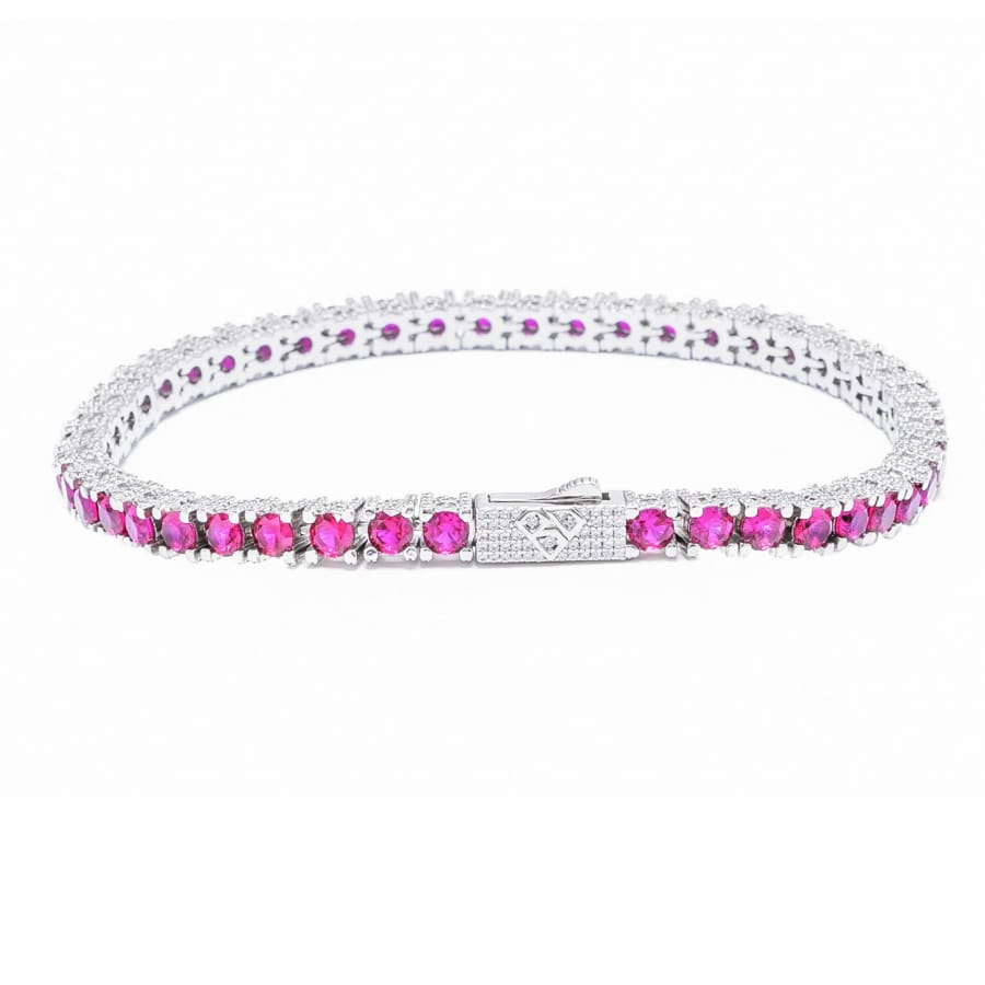 Big Daddy 4MM Silver Ruby Tennis Bracelet - Bracelet