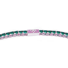 Load image into Gallery viewer, Big Daddy 4MM Silver Green &amp; Ruby Iced Out Tennis Chain
