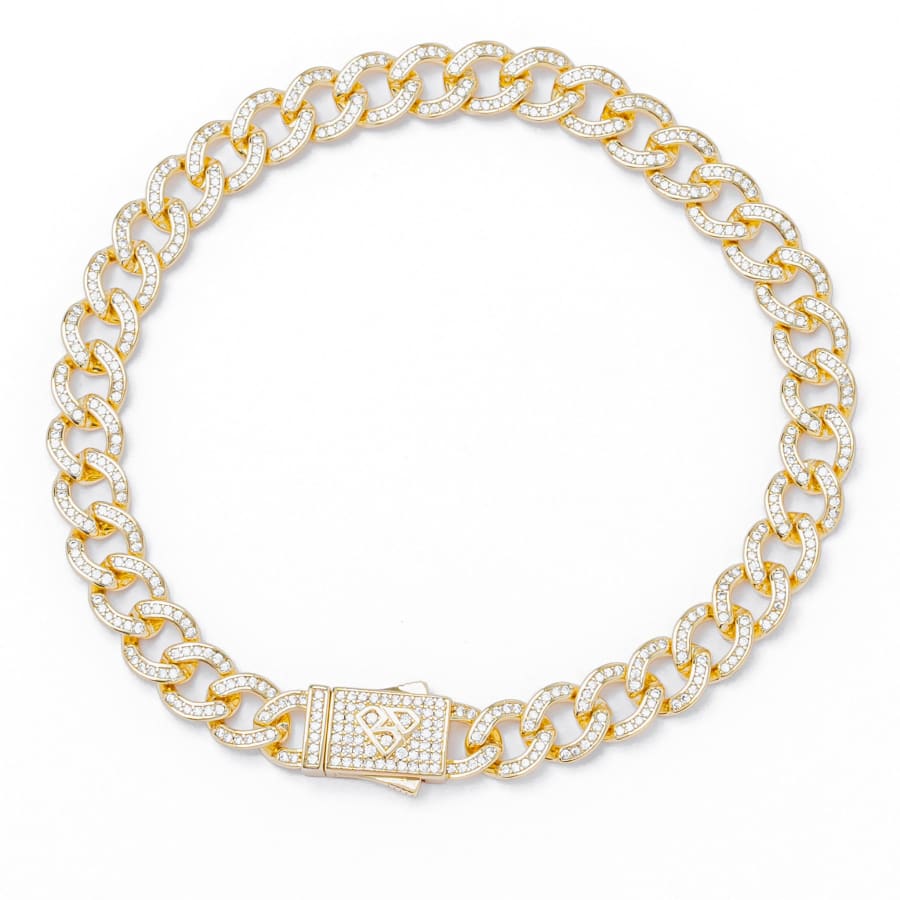 Big Daddy 8MM Iced Curb Cuban Gold Bracelet - Bracelet