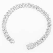 Load image into Gallery viewer, Big Daddy 8MM Iced Curb Cuban Silver Bracelet - Bracelet
