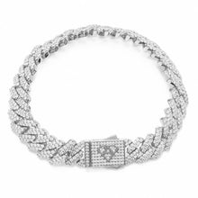 Load image into Gallery viewer, Big Daddy 12MM Full Iced Out Cuban Silver Bracelet
