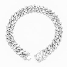 Load image into Gallery viewer, Big Daddy 12MM Full Iced Out Cuban Silver Bracelet
