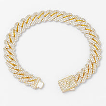 Load image into Gallery viewer, Big Daddy 12MM Straight Edge Cuban Diamond Gold Bracelet
