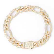 Load image into Gallery viewer, Big Daddy 12MM Hip Hop Iced Figaro Gold Bracelet - Bracelet
