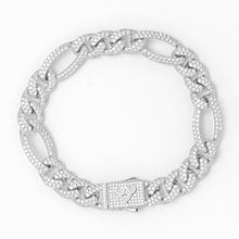 Load image into Gallery viewer, Big Daddy 12MM Hip Hop Iced Figaro Silver Bracelet
