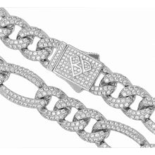 Load image into Gallery viewer, Big Daddy 12MM Hip Hop Iced Figaro Silver Chain - Chain
