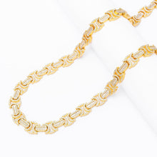 Load image into Gallery viewer, Big Daddy 12MM Baguette Byzantine Iced Out Gold Chain

