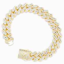 Load image into Gallery viewer, Big Daddy 12MM Baguette Iced Out Rhombus Cuban Gold
