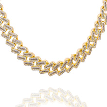 Load image into Gallery viewer, Big Daddy 12MM Baguette Iced Out Rhombus Cuban Gold Chain
