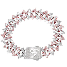 Load image into Gallery viewer, Big Daddy 18MM Solid Two-Tone Spiked Diamond Bracelet
