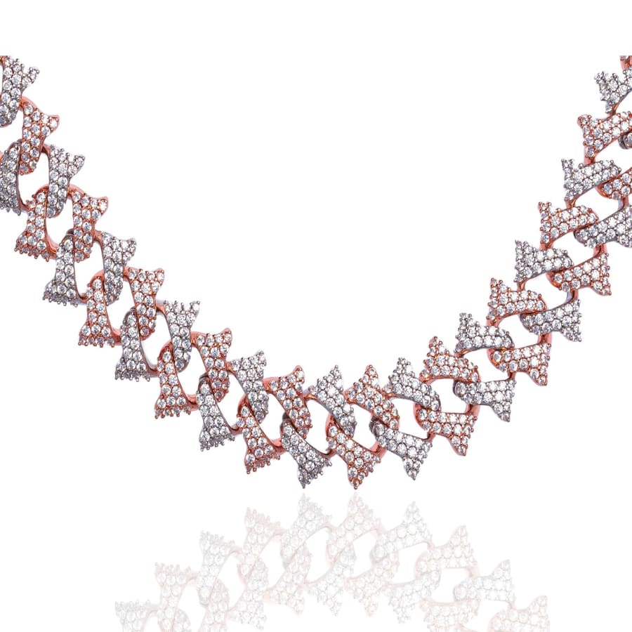 Big Daddy 18MM Solid Two-Tone Spiked Diamond Chain - Chain