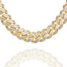 Load image into Gallery viewer, Big Daddy 18MM Baguette Gold Iced Out Cuban Link Chain
