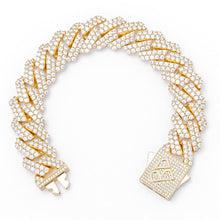 Load image into Gallery viewer, Big Daddy 19MM Straight Edge Cuban Diamond Gold Bracelet
