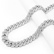 Load image into Gallery viewer, Big Daddy 20MM Baguette Iced Out Cuban Link Silver Chain
