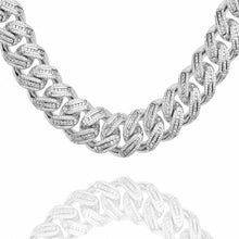 Load image into Gallery viewer, Big Daddy 20MM Baguette Iced Out Cuban Link Silver Chain
