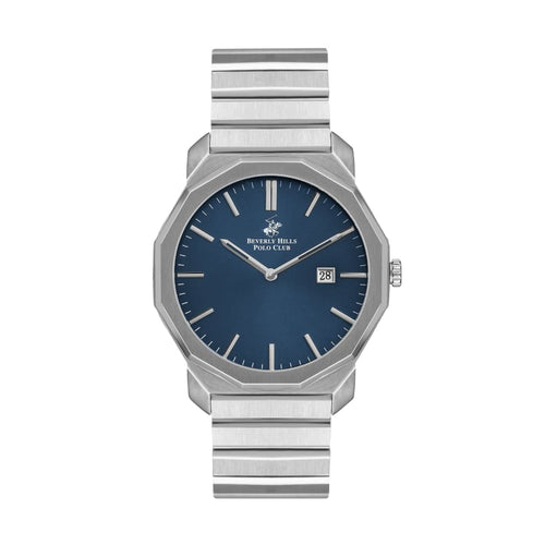 BEVERLY HILLS POLO CLUB Men’s Silver Metal Strap Analog