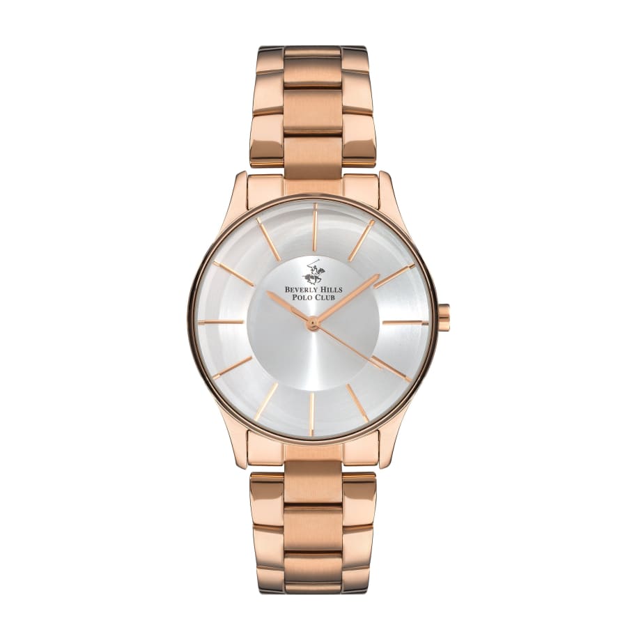 BEVERLY HILLS POLO CLUB Women’s Analog Silver Sunray Dial