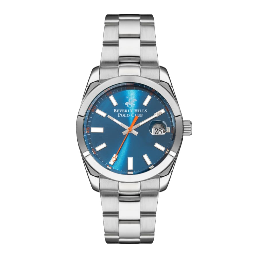 BEVERLY HILLS POLO CLUB Men’s Analog Blue Sunray Brush Dial