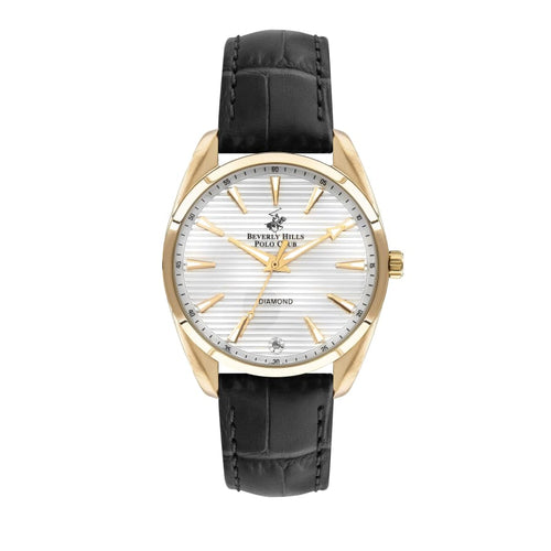 BEVERLY HILLS POLO CLUB Women’s Leather Diamond Watch –