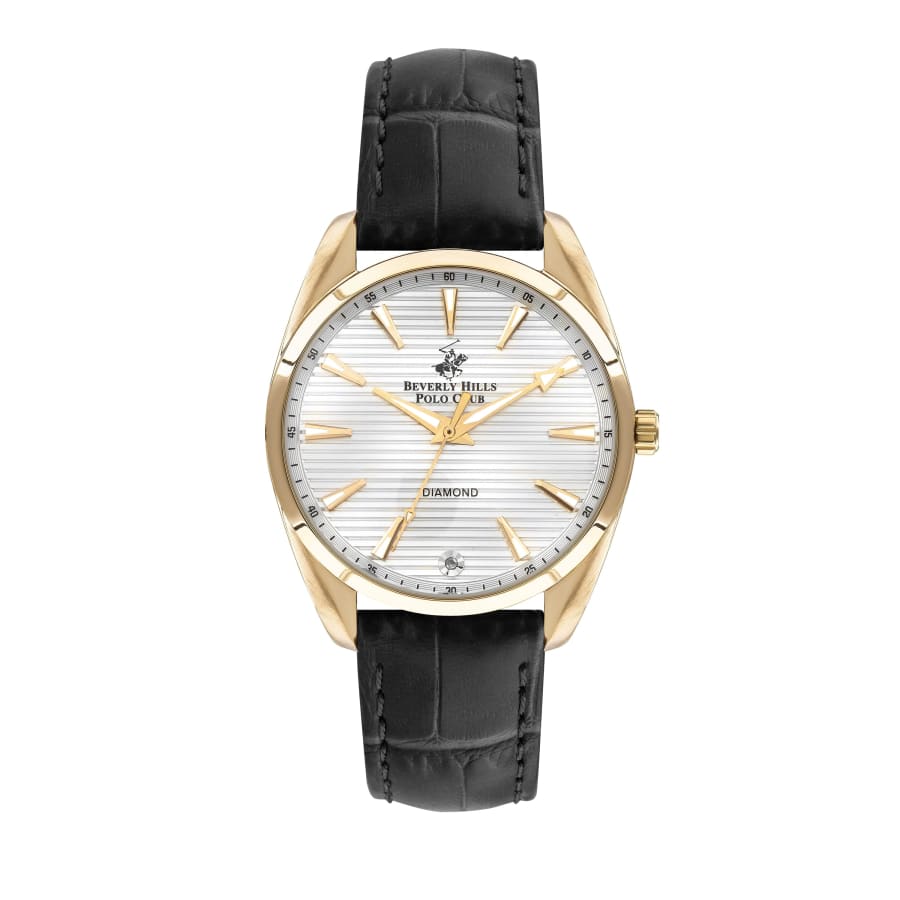 BEVERLY HILLS POLO CLUB Women’s Leather Diamond Watch –
